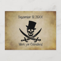 Pirate Wedding Save the Date Postcard