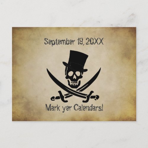 Pirate Wedding Save the Date Postcard