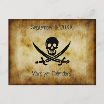 Pirate Wedding Save The Date Postcard by debinSC at Zazzle