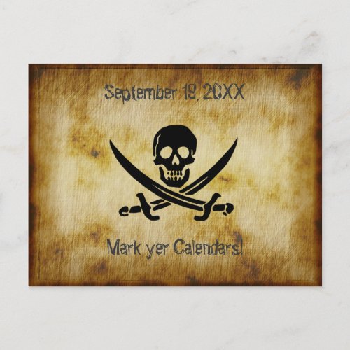 Pirate Wedding Save the Date Postcard