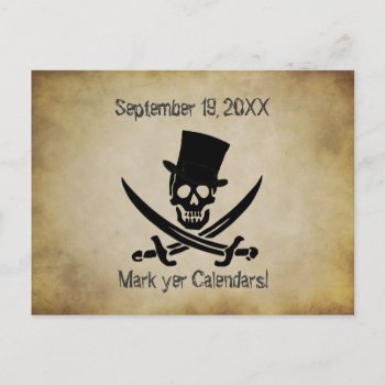 Pirate Wedding Save The Date Postcard by debinSC at Zazzle