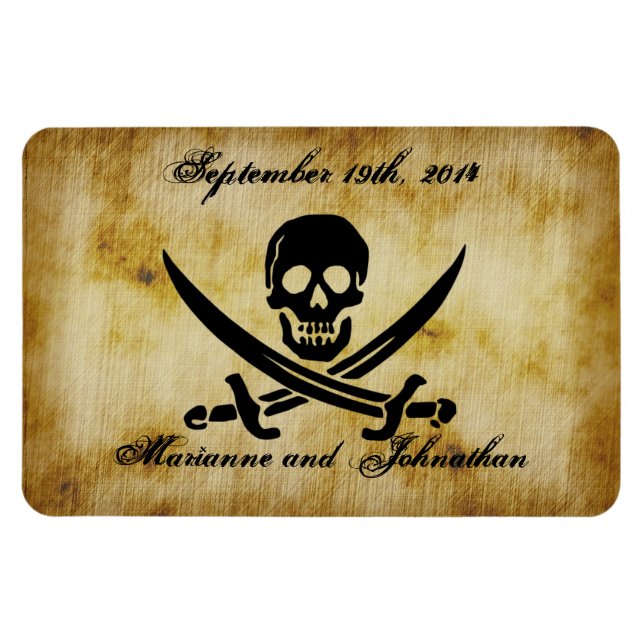 Pirate Wedding Save the Date Souvenir Magnet (Horizontal)