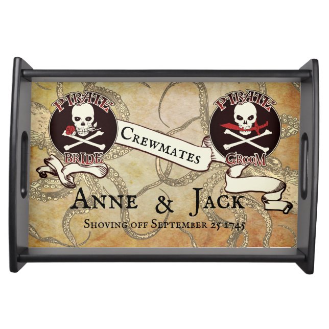 Pirate Wedding Serving Tray (Front)