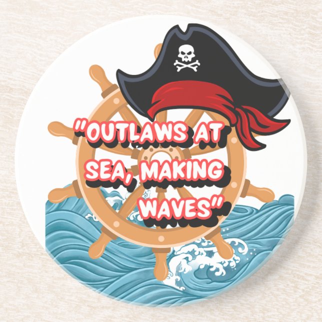 Pirate weel quote coaster (Front)
