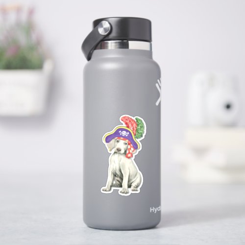 Pirate Weimaraner Vinyl Sticker