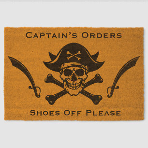Pirate Welcome Boat Doormat Fiber Doormat