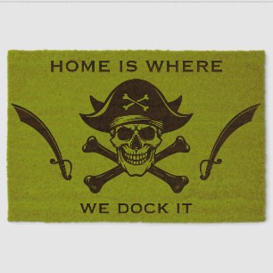 Pirate Welcome Boat Doormat Fiber Doormat