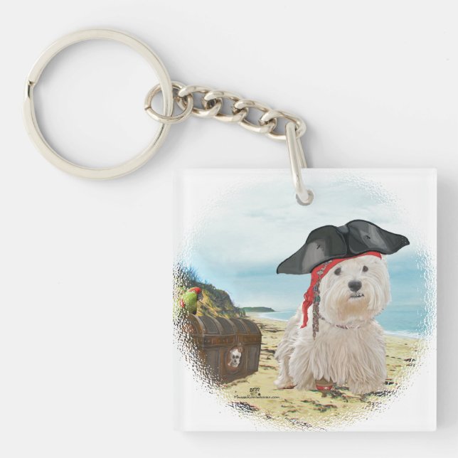 Pirate Westie Keychain (Front)