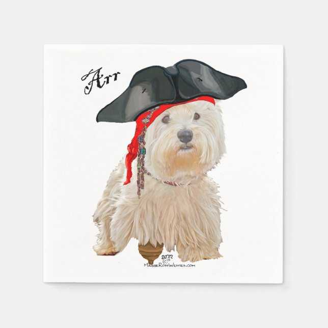 Pirate Westie Napkins (Front)