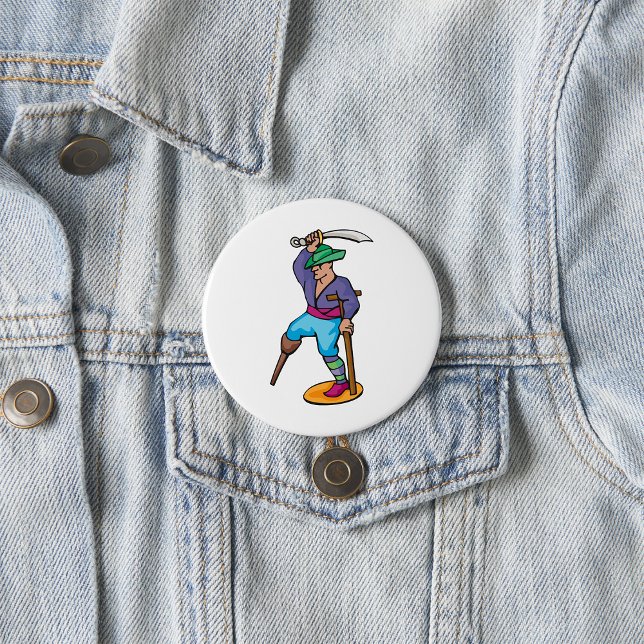 Pirate with Peg Leg and Sword Button (Creator Uploaded)