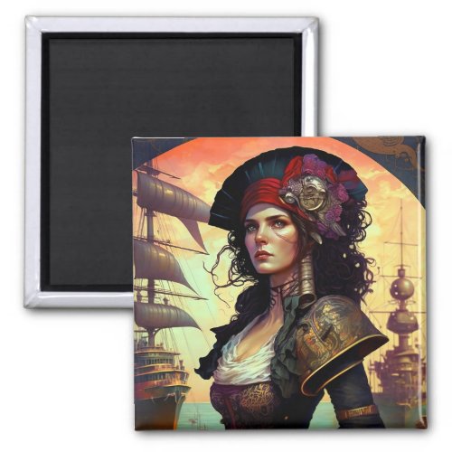 Pirate Woman Fantasy Art Magnet