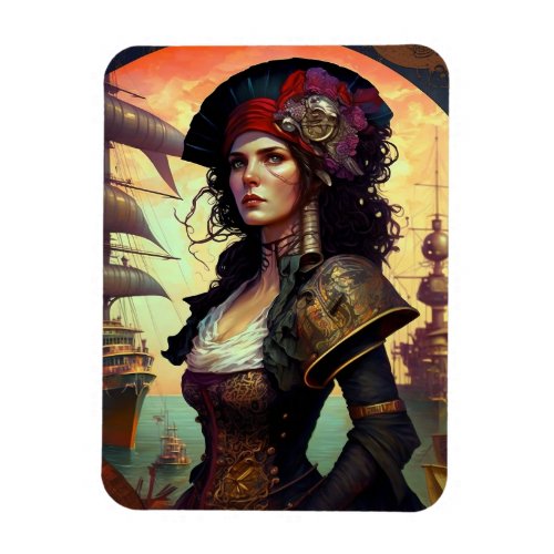 Pirate Woman Fantasy Art Magnet
