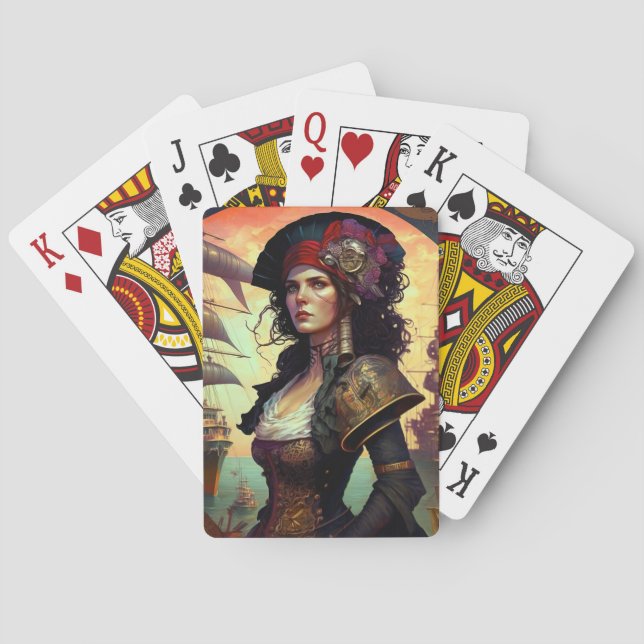 Pirate Woman Fantasy Art Poker Cards (Back)
