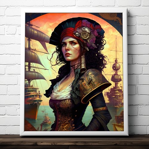 Pirate Woman Fantasy Art Poster