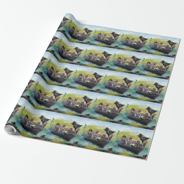 Pirate Wrapping Paper (Unrolled)