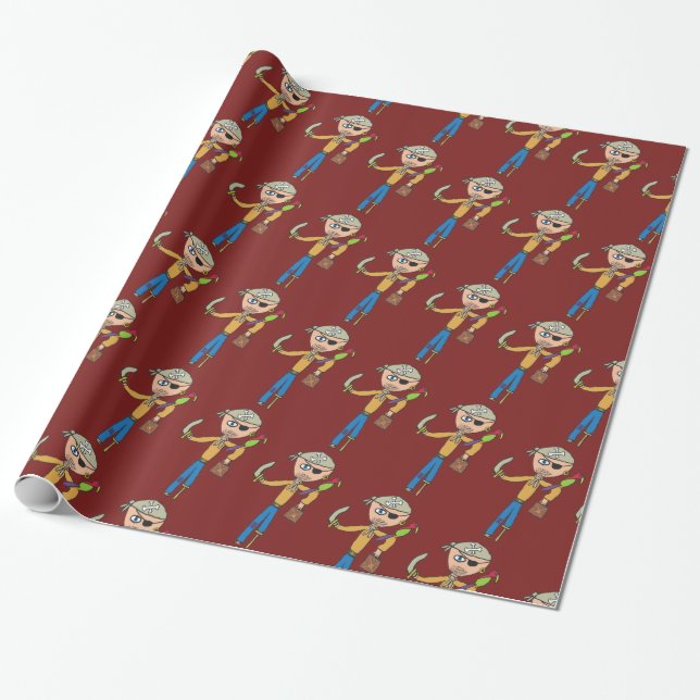 Pirate Wrapping Paper (Unrolled)