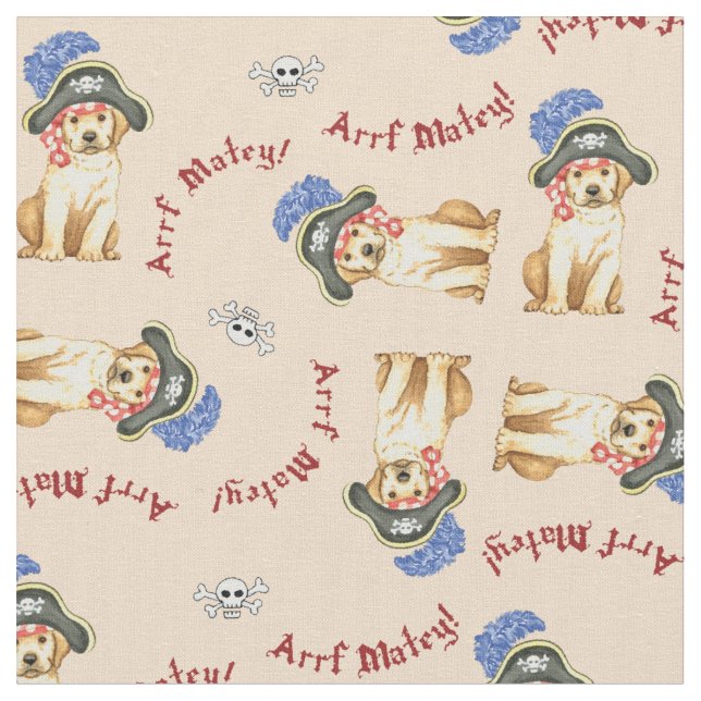 Pirate Yellow Lab Fabric (Close Up)