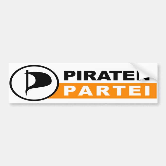 Piraten Partei Logo Bumper Sticker (Front)