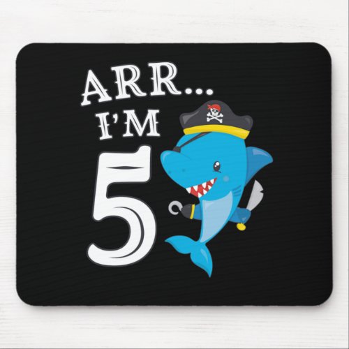 Pirates 5th Birthday Party 5 Years Shark Gift Idea Mouse Pad