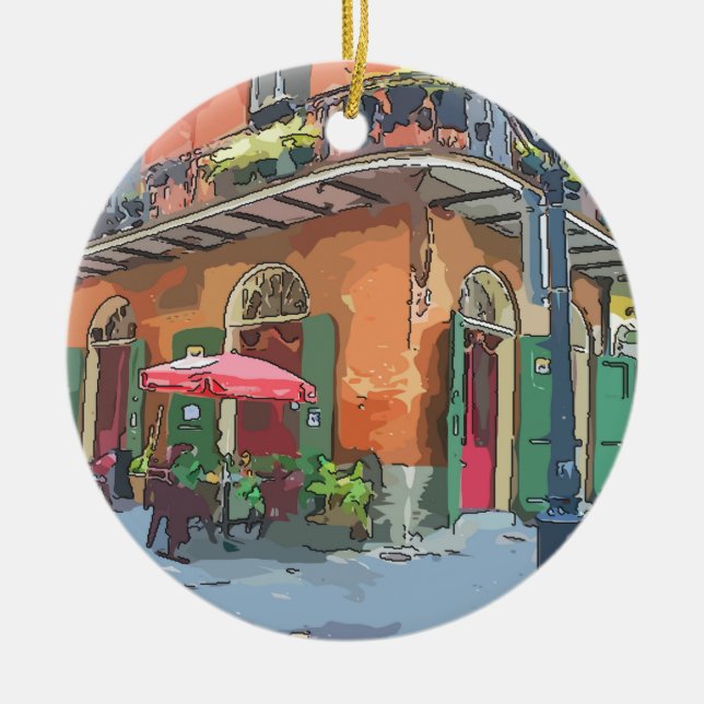 Pirates Alley New Orleans Ceramic Ornament (Front)
