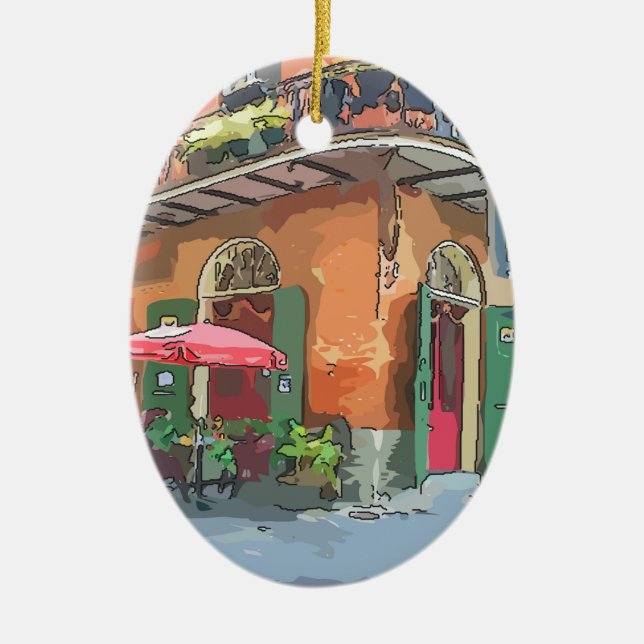 Pirates Alley New Orleans Ceramic Ornament (Front)