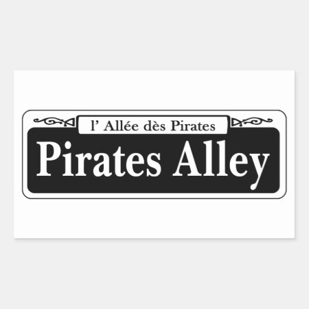Pirates Alley, New Orleans Street Sign Rectangular Sticker