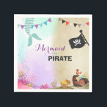 Pirates and Mermaids Birthday Party Paper Napkins<br><div class="desc">♥ This paper napkins are a great addition to your party! Pirates and Mermaids Party Theme.</div>