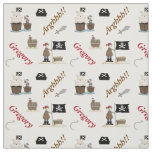 Pirates and pirate ship personalized with name fabric