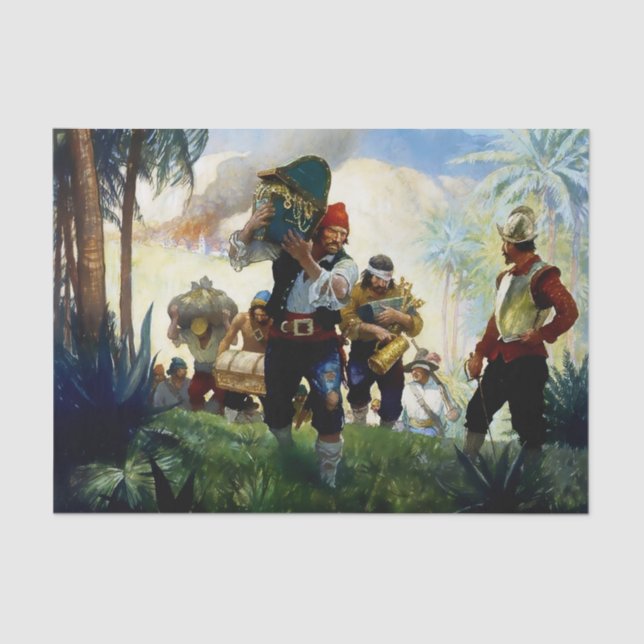“Pirates and Plunder” by NC Wyeth Tissue Paper (Front)