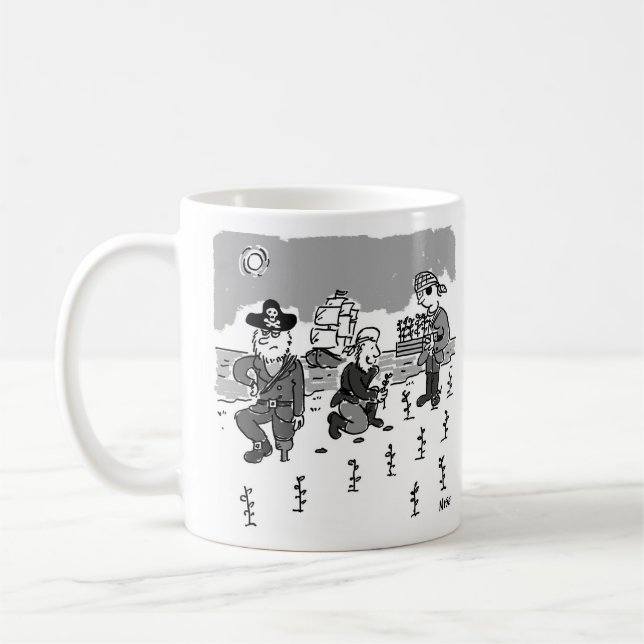 Pirates are Gardening. Peg Leg Used to Make Holes Coffee Mug (Left)