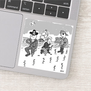 Pirates are Gardening Using a Wooden Leg. Funny Sticker
