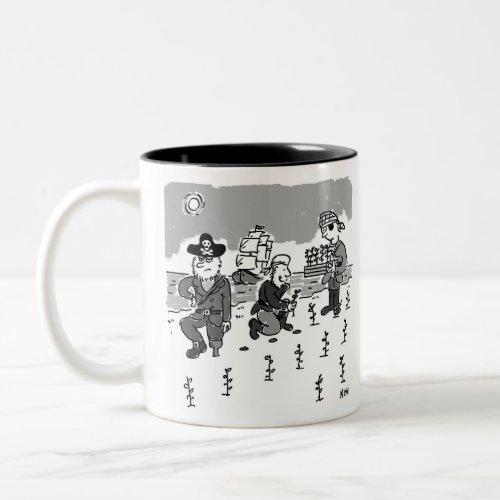 Pirates are Gardening Using a Wooden Leg Funny Two_Tone Coffee Mug