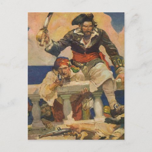Pirates Boarding Ship Postcard