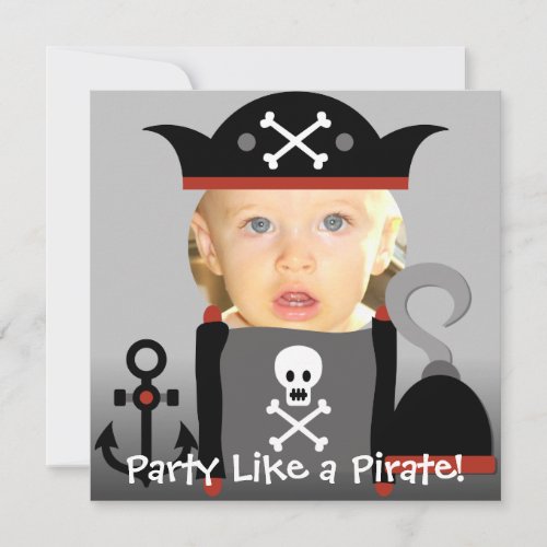 Blond  Boy Party Like a Pirate Birthday Invites