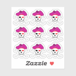 Pirates & Captain Grace, Skull X cross bones /Set4 Sticker