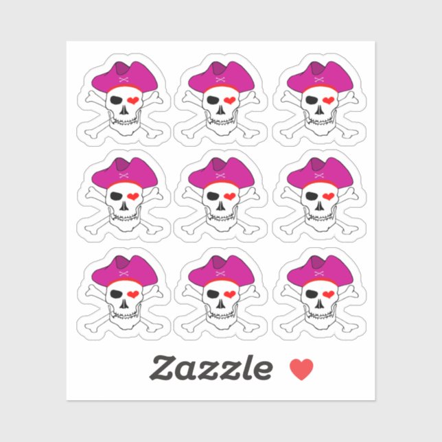 Pirates & Captain Grace, Skull X cross bones /Set4 Sticker (Sheet)