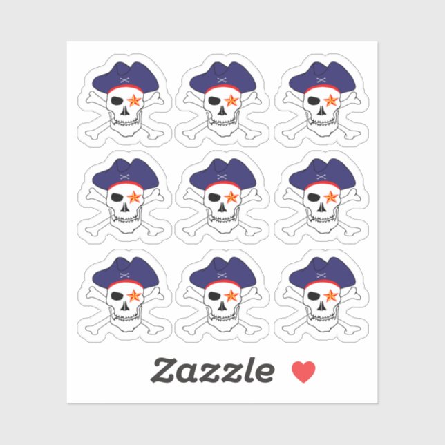 Pirates & Captain Jack, Skull X cross bones /Set 3 Sticker (Sheet)