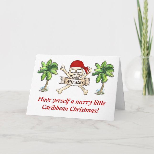 Pirate's Caribbean Christmas Holiday Card (Front)