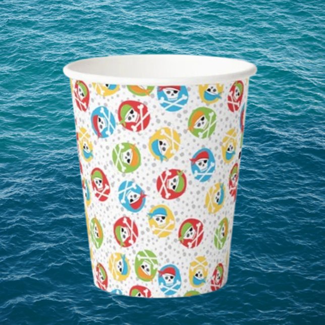Pirates Colorful Skulls Paper Cups (Party Cups - Children's Party Cups)