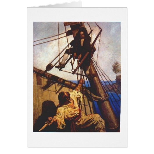 Pirates Fight Aboard Ship Cards (Front)
