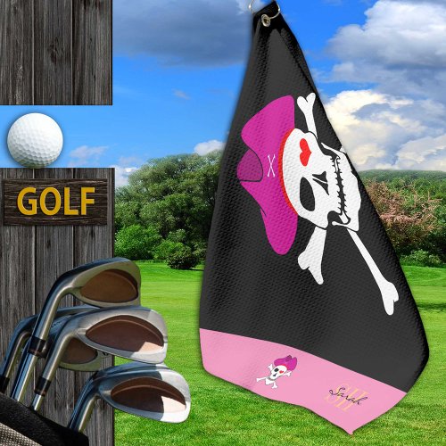 Pirates flag  Captain Grace monogrammed Golf  Golf Towel