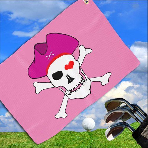 Pirates Flag  Captain Grace Skull Golf Games Go Golf Towel