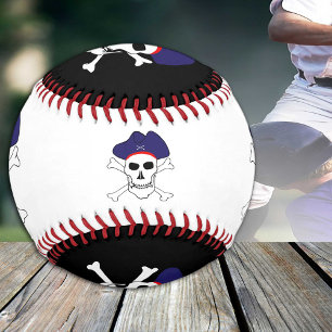 Pirates Flag & Captain Jack / Pirate sports White Baseball