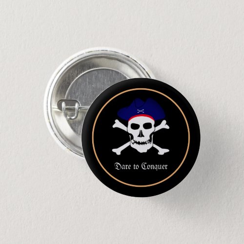 Pirates Flag  Skull in Hat party fashion sports Button