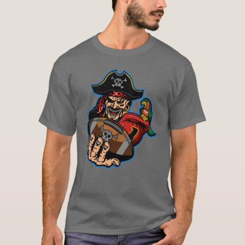 pirates football player mascot holding ball T_Shirt