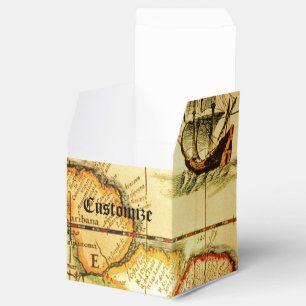 Pirates Gold Treasure Map Cube Favor Box