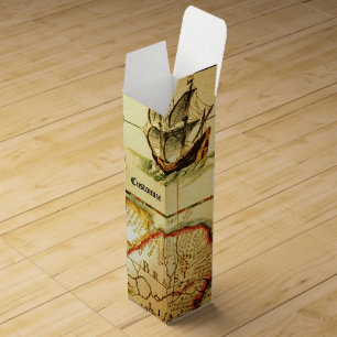 Pirates Gold Treasure Map Wine Box