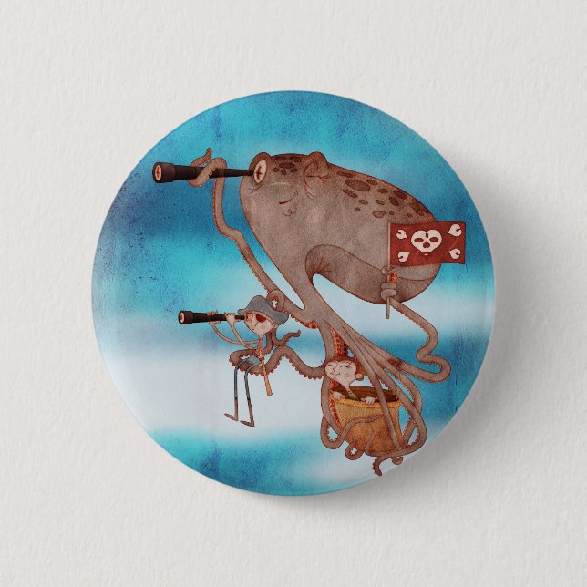 Pirates. Imagination and fantasy, cute and lovely. Pinback Button (Front)