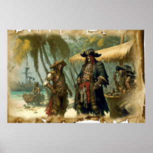 Pirates in treasure island poster