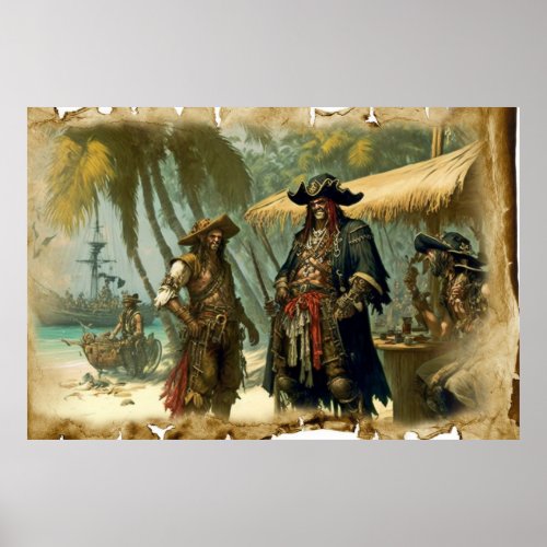 Pirates in treasure island  poster